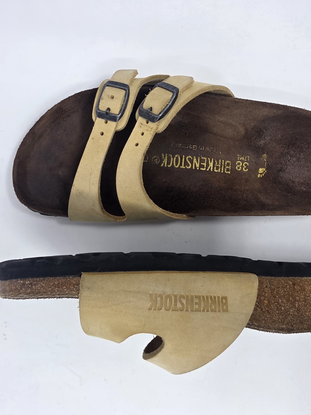 BIRKENSTOCK Ibiza Double Strap Sandals Yellow Tan Size 38
